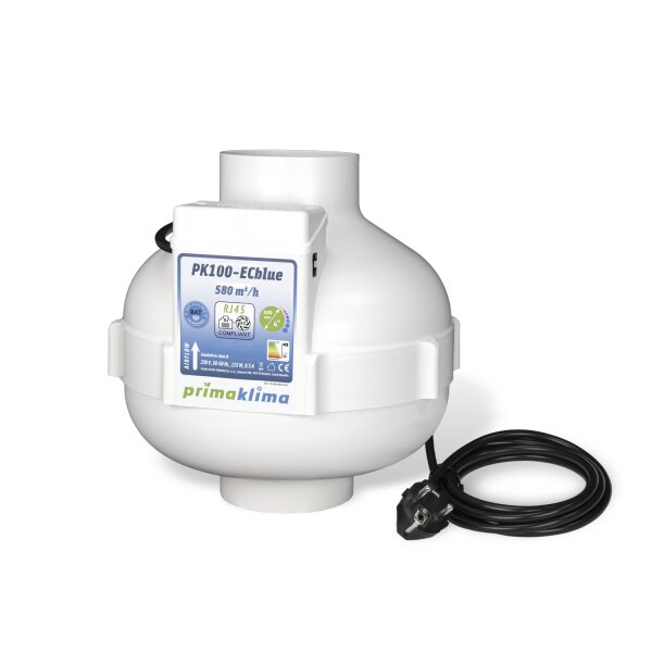 Prima Klima PK100ECblue 0-580 mÂ³/h Ã˜100mm RJ45